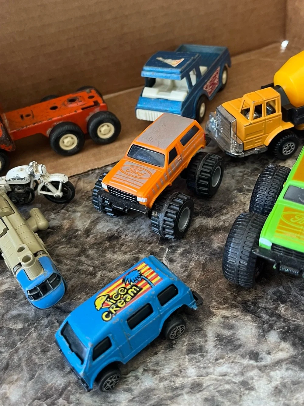 Set of 14 Misc Toy Trucks, Cars, Etc.